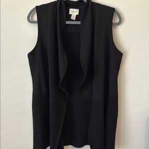 Chico's Black Open Front Sweater Vest - Size 2 (Large)